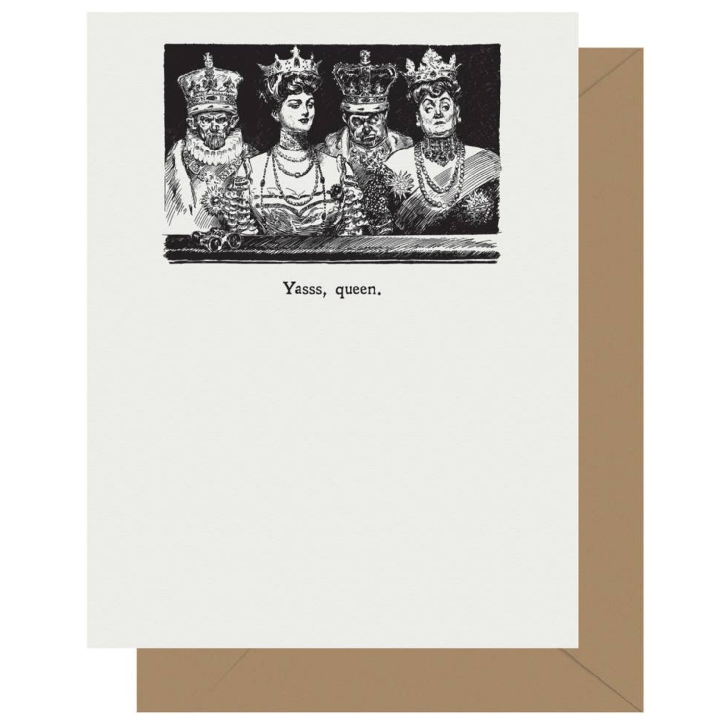 Letterpress Jess Yasss, Queen Letterpress Greeting Card