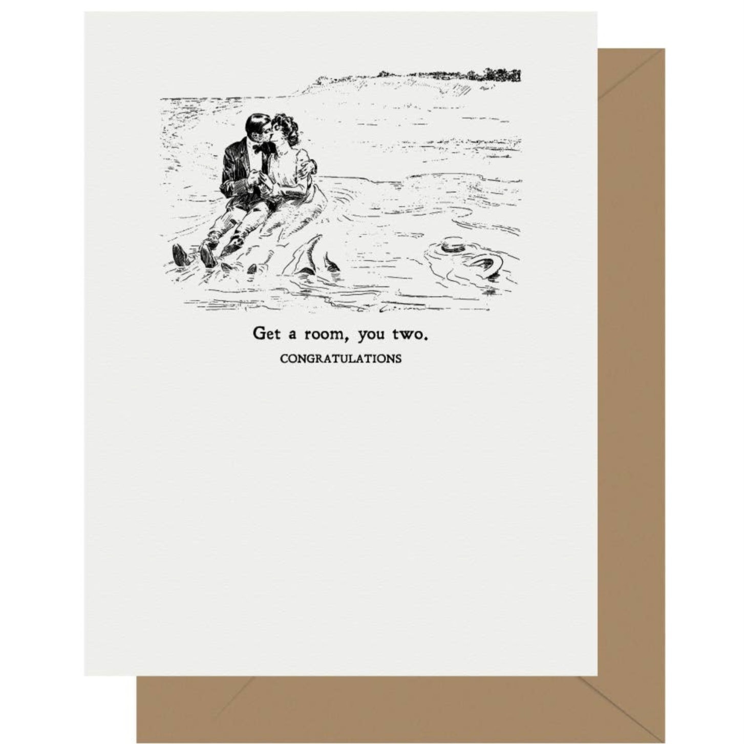 Gibson Girl Get a Room You Two Letterpress Greeting Card