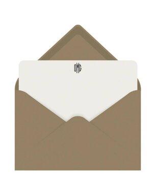 Letterpress Jess Note Cards Letterpress OMG Monogram - Boxed Set of 8