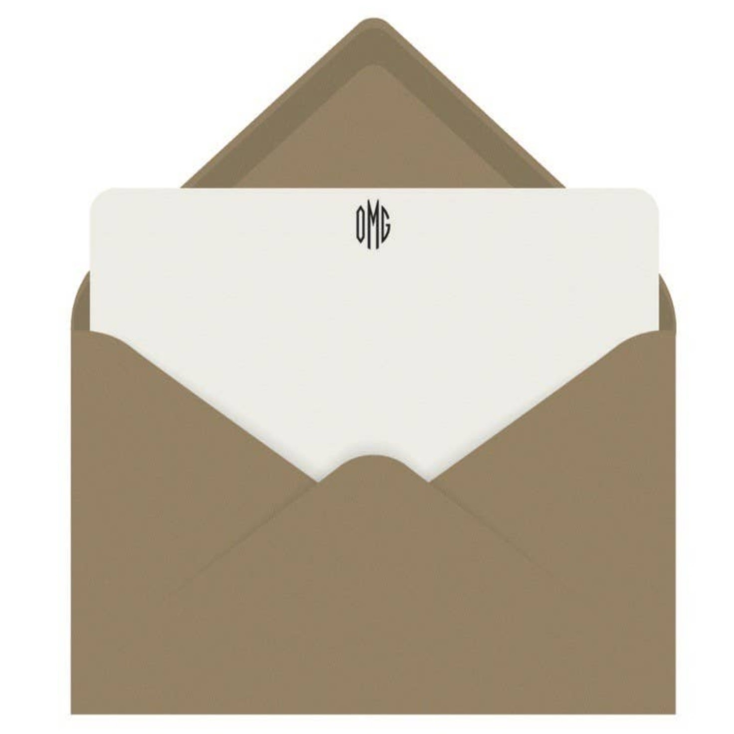 Letterpress Jess Note Cards Letterpress OMG Monogram - Boxed Set of 8