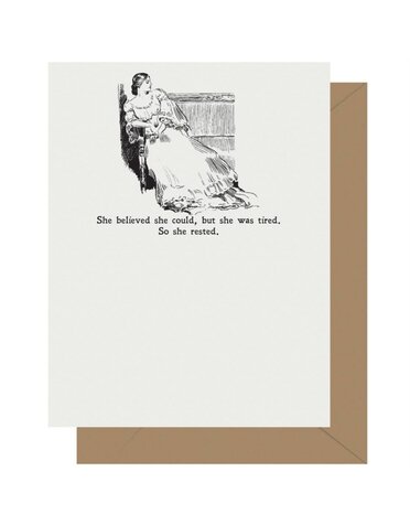 She Rested Letterpress Greeting Card