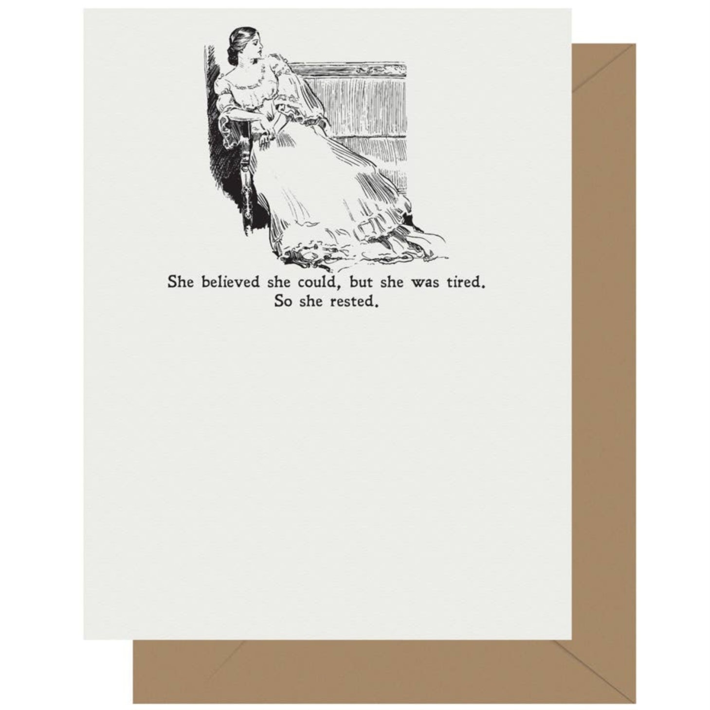 She Rested Letterpress Greeting Card