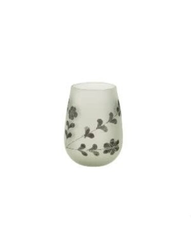 Rosalie Etched Vase, Black, Small