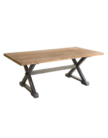 Mimi Dining Table, Natural top/Black Base, 79 x 39 x 30 Furniture Available for Local Delivery or Pick Up