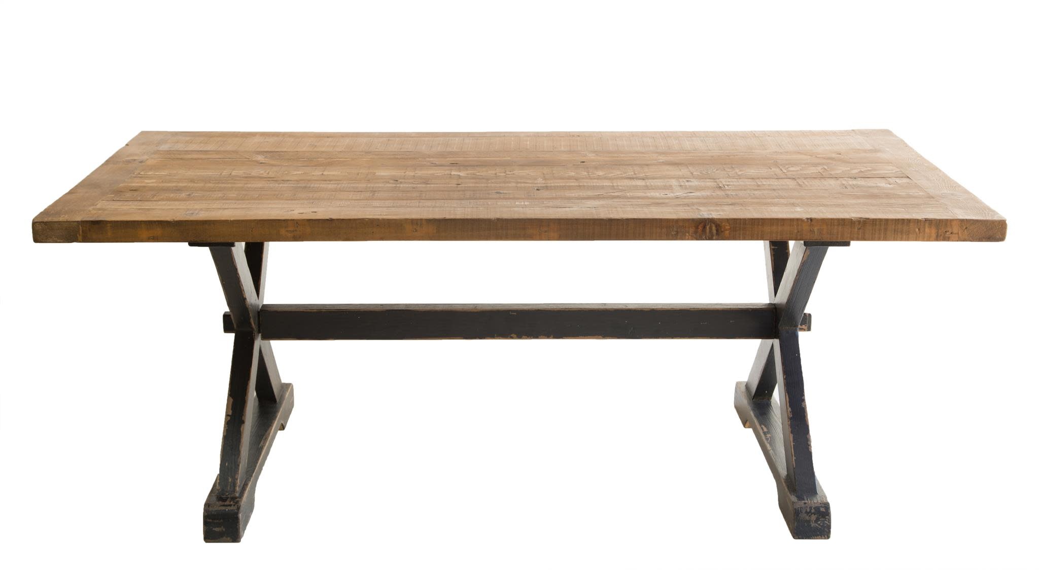 Mimi Dining Table, Natural top/Black Base, 79 x 39 x 30 Furniture Available for Local Delivery or Pick Up