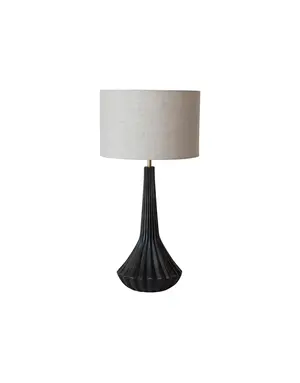 Mango Wood Pleated Table Lamp 24 H Available for Local Pick Up