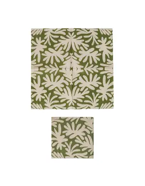 Square Paper Cocktail Abstract Leaf Design pk of 50