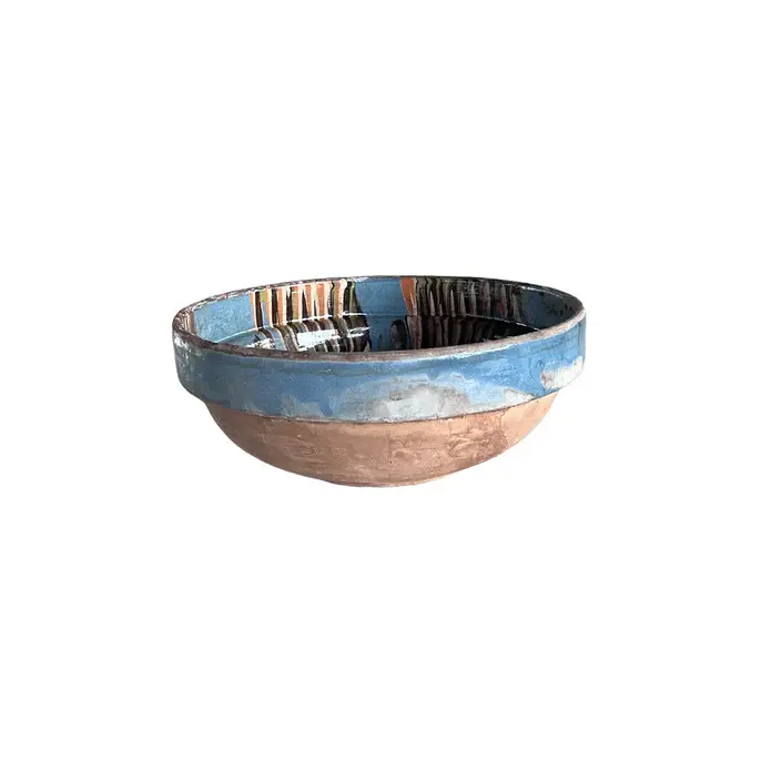 Cottage Crafted Bowl, Medium, Marbleized Blue