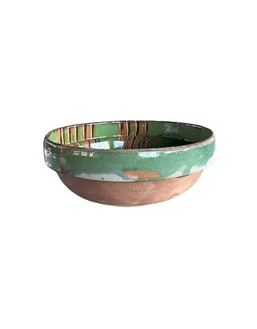 Cottage Crafted Bowl, Medium, Marbleized Green