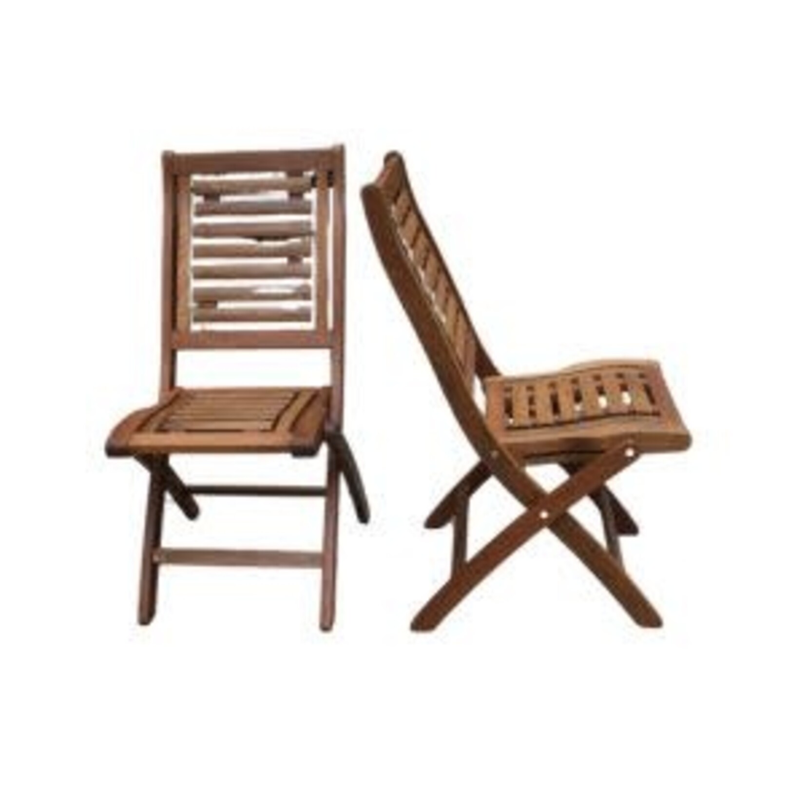 Eucalyptus Folding Side Chair, Set of Two, 18.5 X 25 X 37