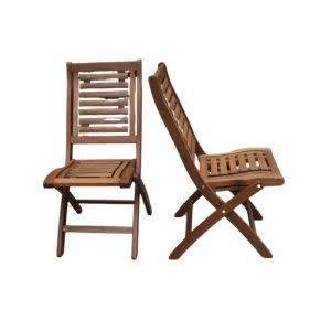 Eucalyptus Folding Side Chair, Set of Two, 18.5 X 25 X 37, Furniture Available for Delivery or Pick Up
