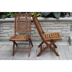 Eucalyptus Folding Side Chair, Set of Two, 18.5 X 25 X 37, Furniture Available for Delivery or Pick Up