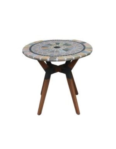 Sandstone Mosaic & Eucalyptus Bistro Table, 30 X 30, Furniture Available for Local Delivery or Pick Up