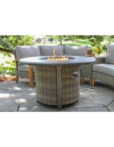 Round Grey Wicker Firepit, 44 X 26, Furniture Available for Local Delivery or Pick Up