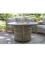 Round Grey Wicker Firepit, 44 X 26, Furniture Available for Local Delivery or Pick Up