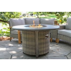 Round Grey Wicker Firepit, 44 X 26, Furniture Available for Local Delivery or Pick Up