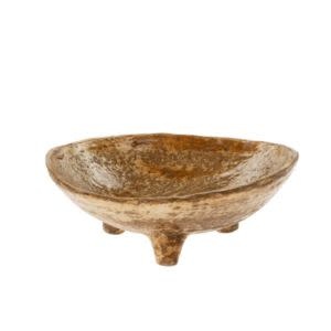 Curio Footed Paper Mache Bowl, 9.5 X 9 X 3.25, For local pick up only
