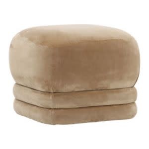 The Velvet Ottoman, Camel, 22 X 22 X 17, Furniture Available for Local Delivery or Pick Up