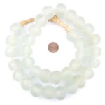 Jumbo Clear Recycled Glass Beads, 24 mm