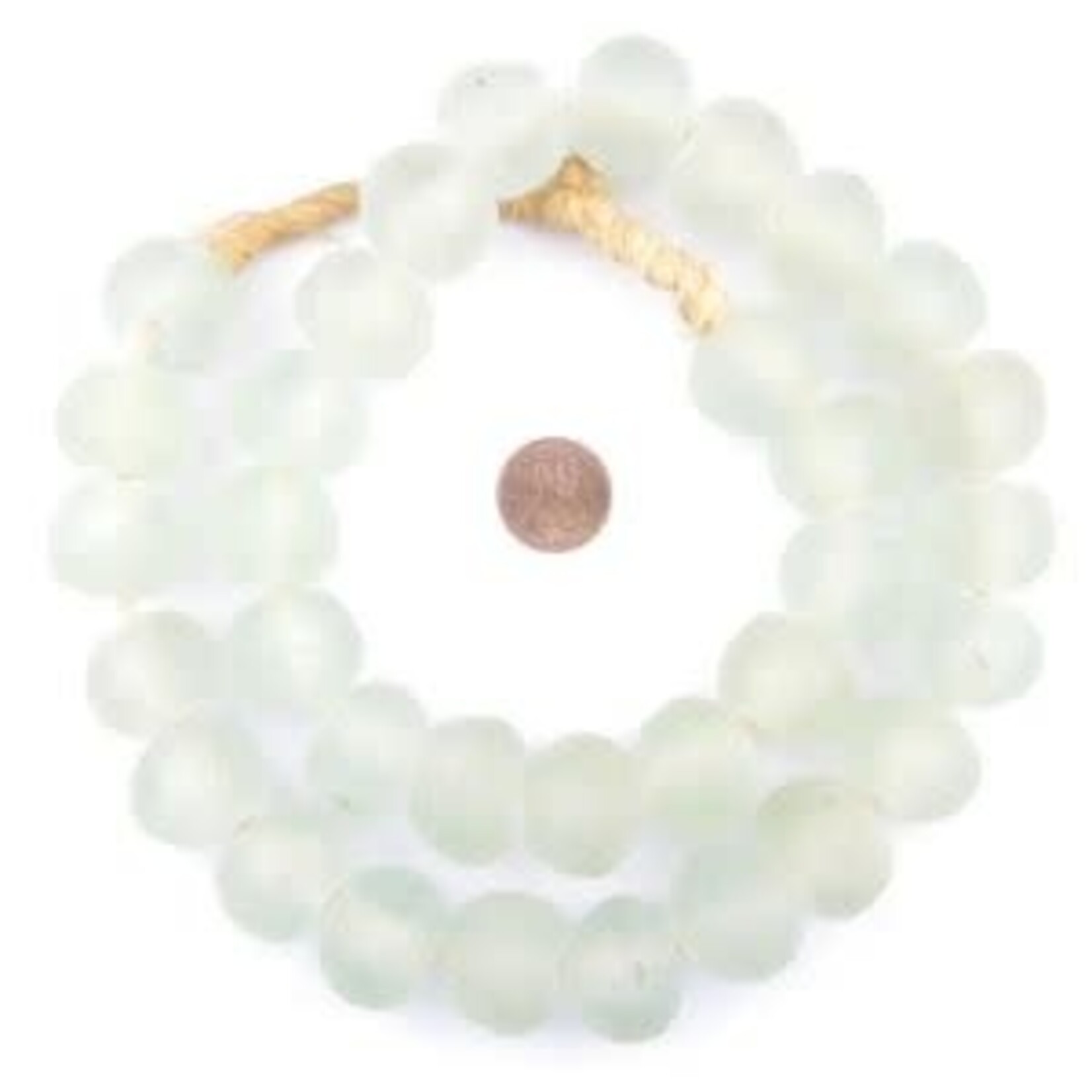 Jumbo Clear Recycled Glass Beads, 24 mm