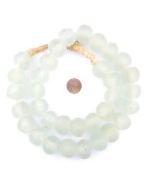Jumbo Clear Recycled Glass Beads, 24 mm