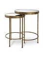 Mirror and Gold Accent Tables, Set of Two