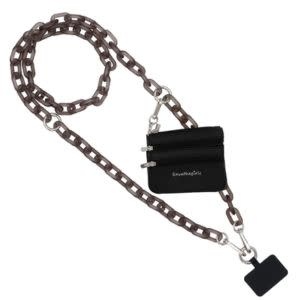 Save The Girls Clip & Go Crossbody Chain Phone Accessory, Black