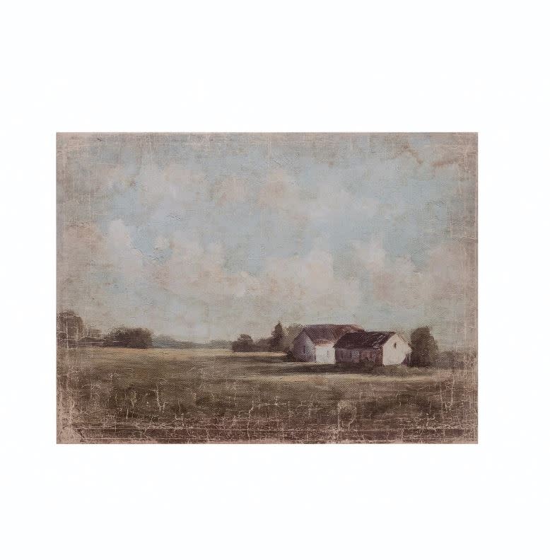Canvas Wall Decor with Farmhouse Landscape