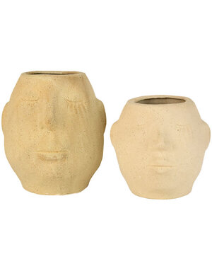 Ceramic Face Planters set of 2