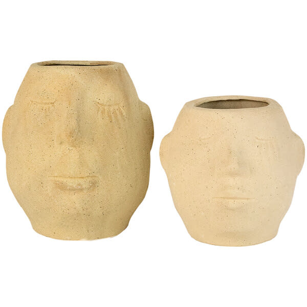 Ceramic Face Planters set of 2, Available for local pick up