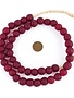 Deep Red Recycled Glass Beads, 14 mm