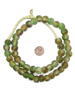 Earth Swirl Recycled Glass Beads, 14 mm