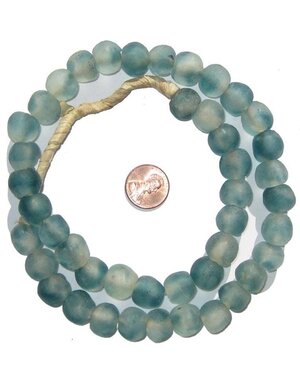 Blue Wave Marine Recycled Glass Beads, 14 mm