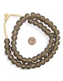 Groundhog Grey Recycled Glass Beads, 14 mm
