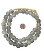 Grey Mist Recycled Glass Beads, 14 mm