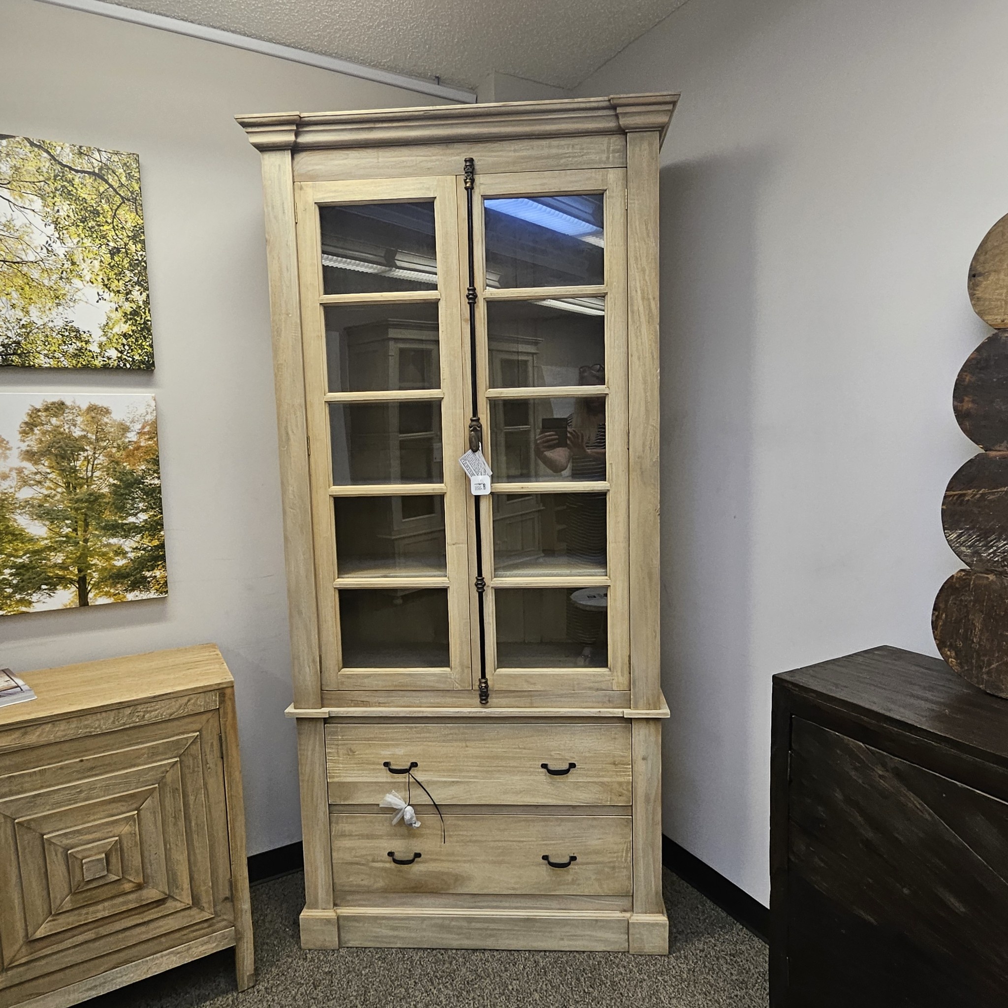 Brunswick Glz Armoire 2GD 2drw w/RG DW 44.1x18.5x91"H, Furniture Available for Delivery or Pick Up