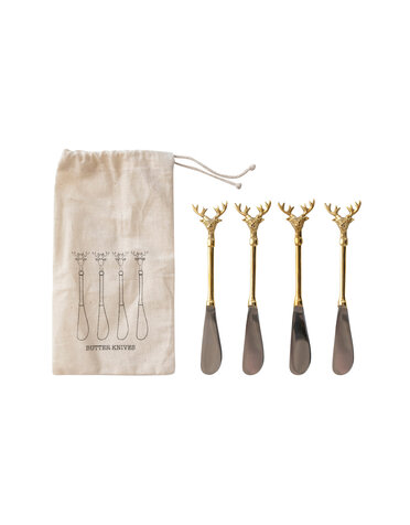 Stainless Steel Canape Knives, Set of 4, 5"