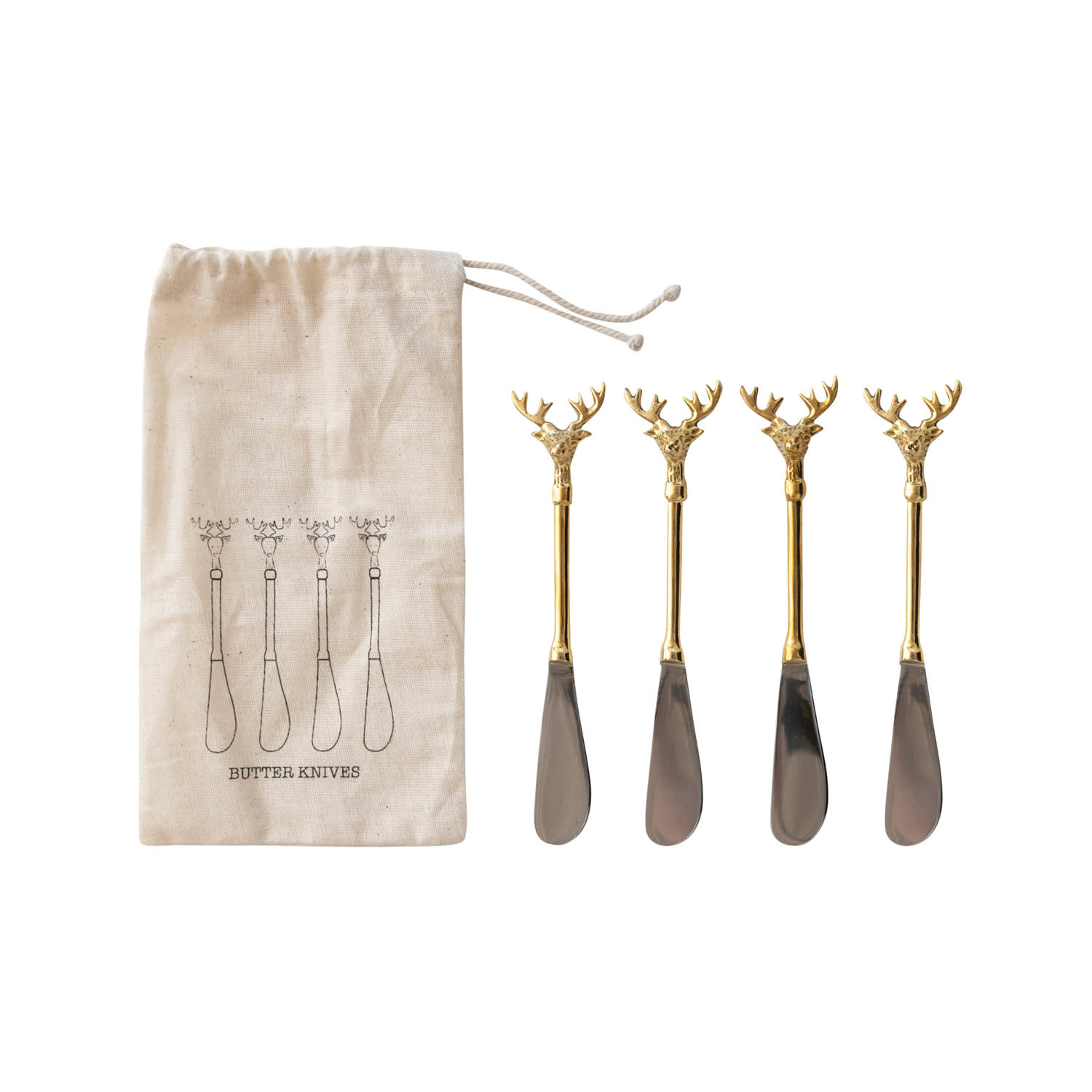 Stainless Steel Canape Knives, Set of 4, 5"