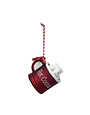 Glass Hot Cocoa Mug Ornament, 3"H