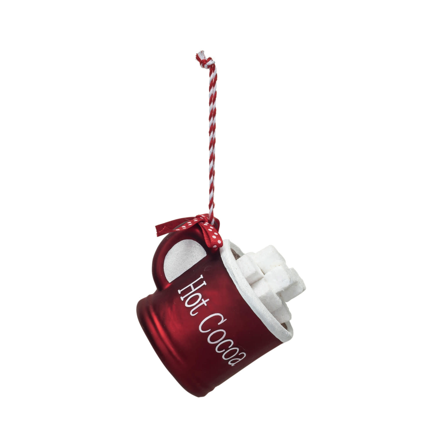 Glass Hot Cocoa Mug Ornament, 3"H