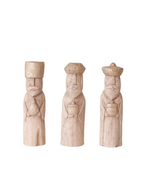 Mango Wood Wise Men, 15"H