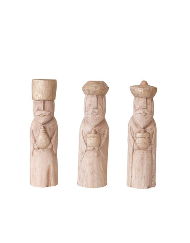 Mango Wood Wise Men, 15"H