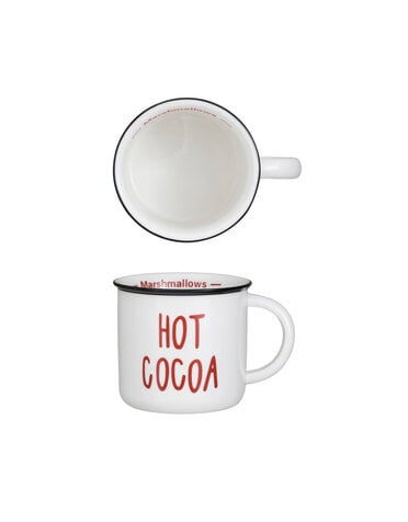 Stoneware Mug w/ Black Rim, 16 oz