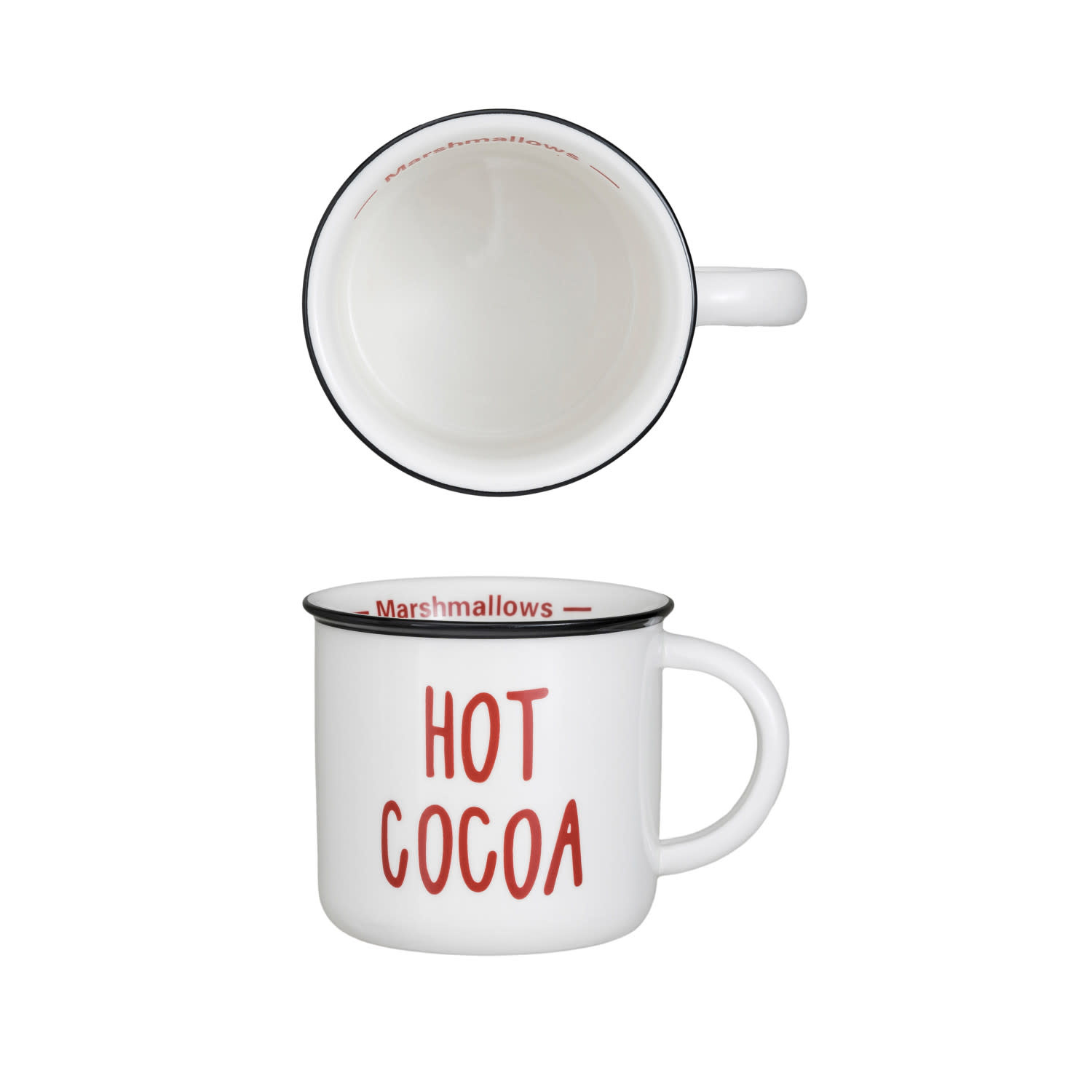 Stoneware Mug w/ Black Rim, 16 oz