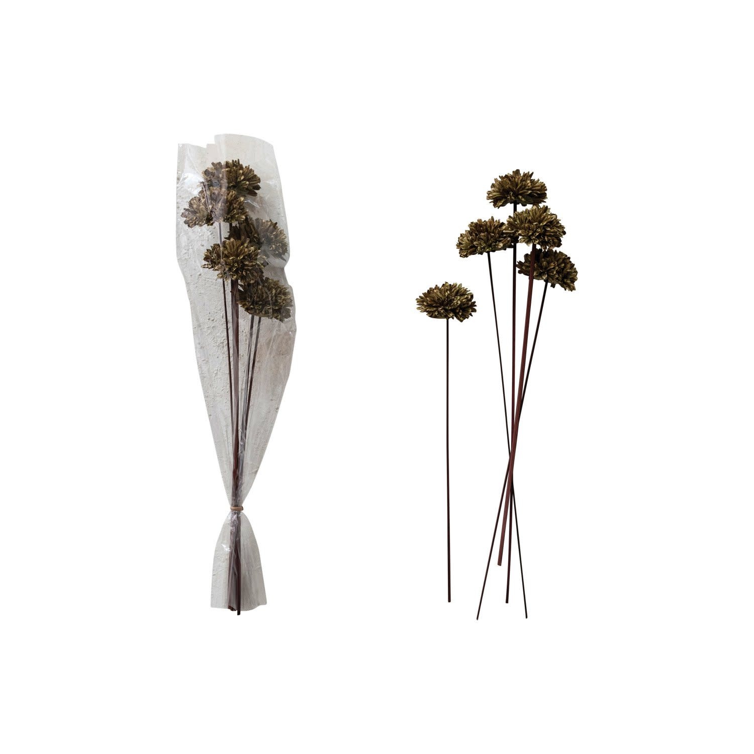 Dried Natural Sesame Flower Bunch, Green, 23"