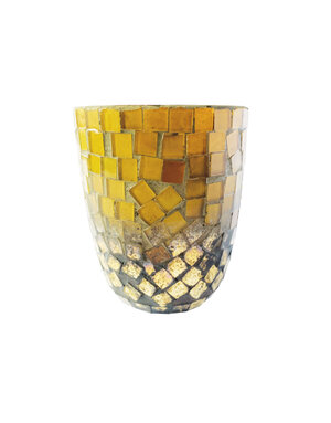 Glass Mosaic Votive Holder, 4"H