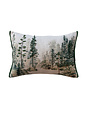 Lumbar Pillow with Trees & Embroidery, 12"x 14"