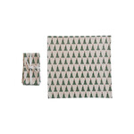 Stonewashed Napkins with Christmas Tree Pattern, Set of 4, 18"