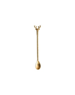 Brass Cocktail Spoon with Reindeer Handle