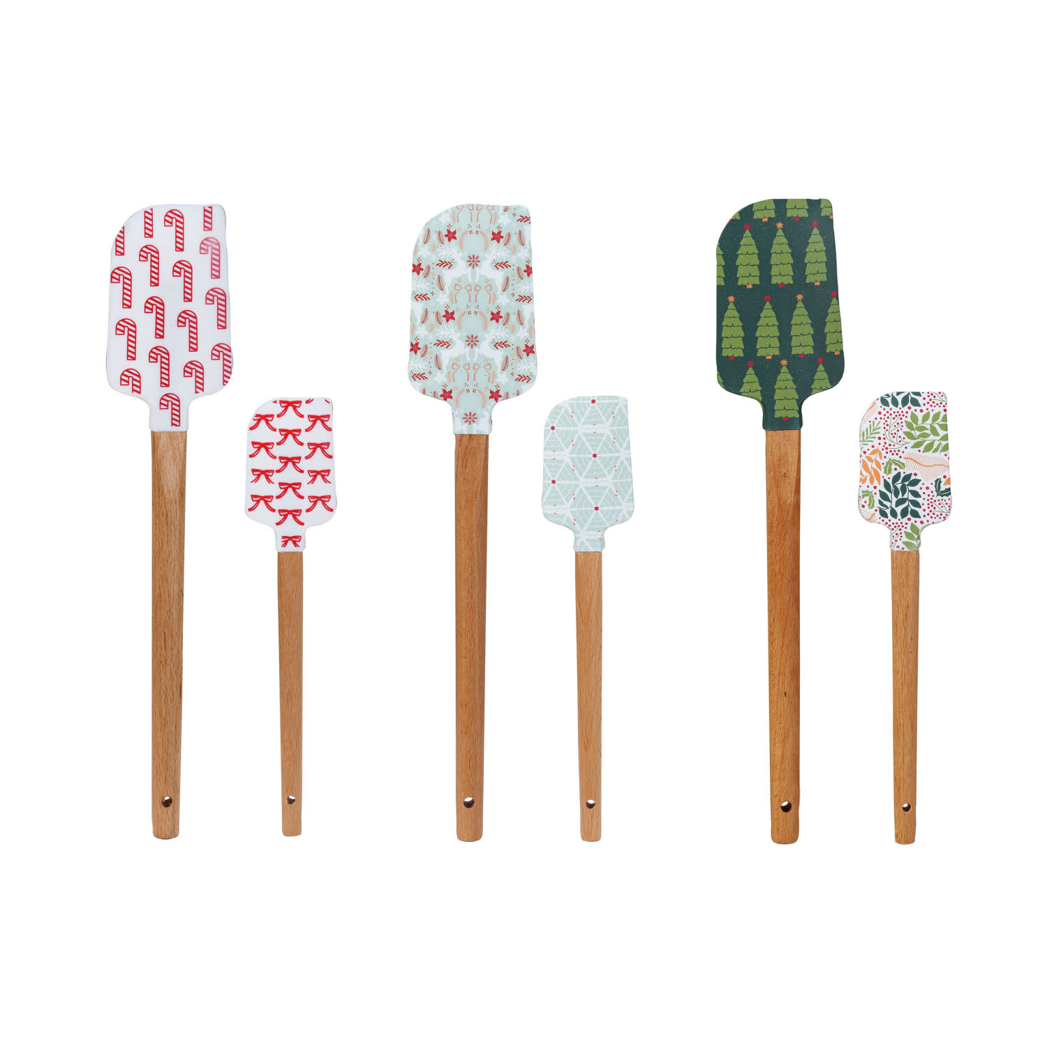 Assorted Spatulas w/ Holiday Pattern, 13"